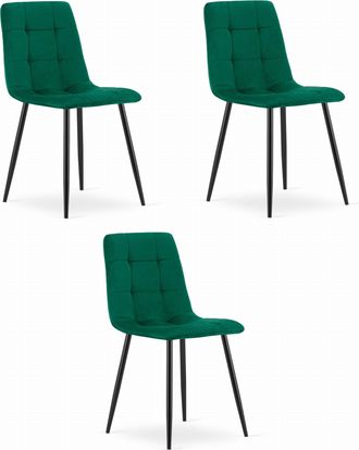 OEM Silla Kara - Terciopelo Verde Oscuro X 3