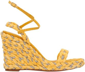 Aquazzura Costiera Wedge 120 - Dames - Sleehakken - Geel - 39 EU - Leer - Schoenen