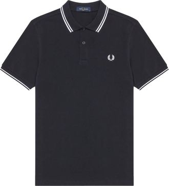 Fred Perry Marino/Blanco Twin Tipped Polo Shirt - Heren - Polos - Zwart - M - Tops