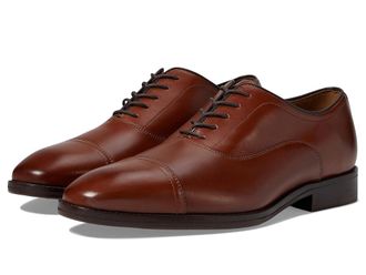 Johnston & Murphy Sullivan Cap Toe Mens Lace Up Wing Tip Shoes Tan Italian Calfskin : 11.5 M (D), Leather/Rubber