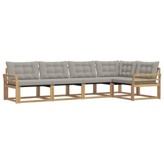 vidaXL Conjunto De Sof&aacute;s De Exterior 5 Pcs Blanco Y Gris Claro Vidaxl