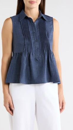Max Studio Sleeveless Peplum Top in Indigo at Nordstrom Rack, Size X-Large