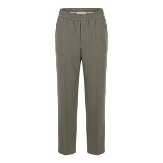 Golden Goose Journey Wide Jogging Pant Pompeo Virgin Wool Chevronne - male - Golden Goose - Wide Trousers - Gray - M - Trousers
