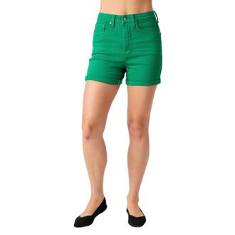 Judy Blue High Waisted Tummy Control Top Shorts In Kelly Green