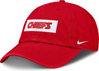 Nike Kansas City Chiefs Primetime Club Wordmark Nike Mens NFL Adjustable Hat in Red | NF0265N7G-ZW0