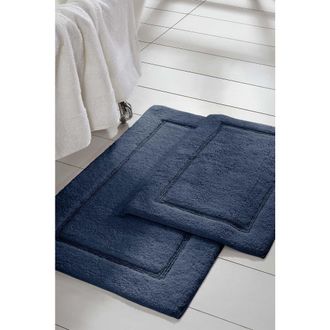 Modern Threads Solid Loop Non-Slip Bath Mat 2-Piece Set in Navy at Nordstrom Rack