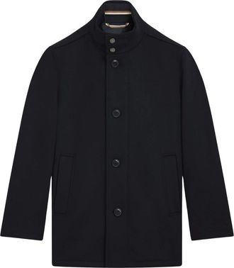 HUGO BOSS Hugo, Single-Breasted Coats, male, Blue, Size: 2XL Single-Breasted Coats