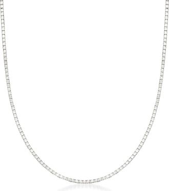 Ross-Simons 1mm 14kt White Gold Box-Chain Necklace