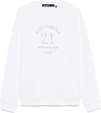 Karl Lagerfeld Felpa con placca logo - Bianco