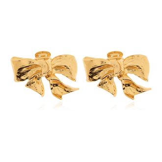 Moschino Messing Clip-Oorringen - Dames - Oorbellen - Geel - ONE Size - Accessoires