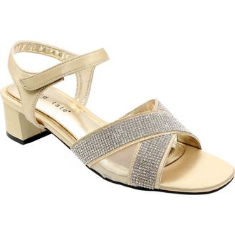David Tate Holiday Ankle Strap Sandal in Champagne Satin at Nordstrom Rack, Size 10
