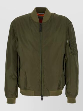 Balenciaga bomber jacket ribbed cuffs hem sleeve pocket