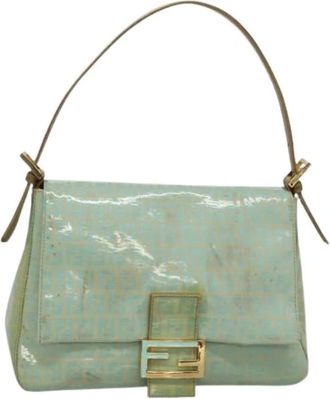 Fendi Pre-owned Vintage Canvas Schoudertas - Dames - Vintage Schoudertas - Groen - ONE Size - Vintage