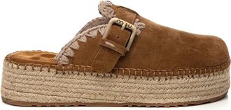 Mou Brandy Jute Clog Sandalen - Dames - Slip ons - Bruin - 40 EU - Jute - Schoenen