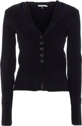 Patrizia Pepe button cut-out cardigan - women - Polyester/Spandex/Elastane - OS - Blue