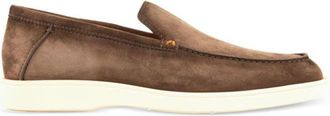 Santoni suede slip-on loafers - men - Calf Suede/Rubber/Calf Leather - 6 1/2 - Neutrals