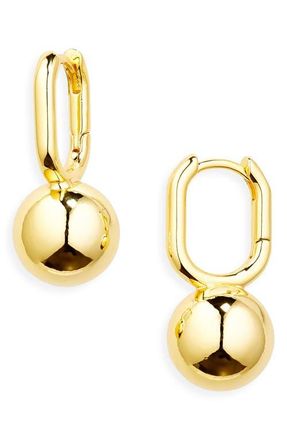 Madewell Sphere Carabiner Hoop Earrings in Pale Gold at Nordstrom
