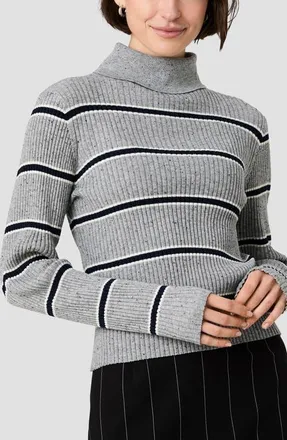 French Connection Mason Varsity Striped Turtleneck Sweater in Mason Knit Stripe at Nordstrom, Size X-Small