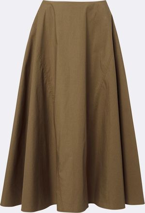Tory Burch Gonna midi in popeline di misto cotone