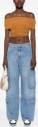 Jacob Cohen Womens Riri Relaxed Fit Cargo Jeans - Light Blue Cotton - Size 26 (Waist)