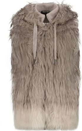 Lorena Antoniazzi Gilet in pelliccia di alpaca - Toni neutri