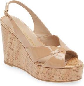 Stuart Weitzman Carmen Wedge Sandal in Adobe at Nordstrom Rack, Size 9.5