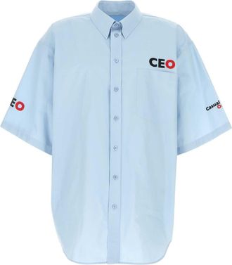 Balenciaga Light Blue Poplin Shirt