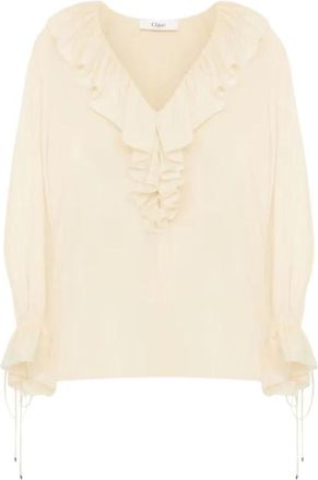 Chlo&eacute; Overhemden, Dames, Wit, M, TOP H26