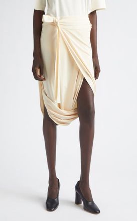 Christophe Lemaire Draped Crepe Jersey Wrap Skirt in Cream at Nordstrom, Size X-Small
