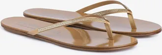 Pedro Garcia Gold satin crystal flip-flop | Prune | Centenary collection