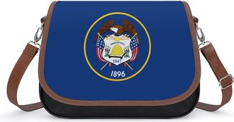 Generic Utah Flag Map Womens Crossbody Bag Fashion Shoulder Handbags Message Tote Bag with Adjustable Strap