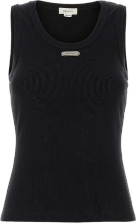 Alexander McQueen Placket Tank Top - Dames - Tops zonder mouwen - Zwart - M - Katoen - Tops