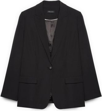 Fiorella Rubino Gestructureerde Blazer met Juweelknopen - Dames - Blazers - Zwart - 3XL - Leer - Jassen