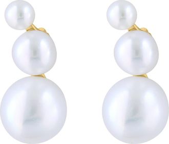 Effy Freshwater Pearl Crawler Stud Earrings in White at Nordstrom Rack