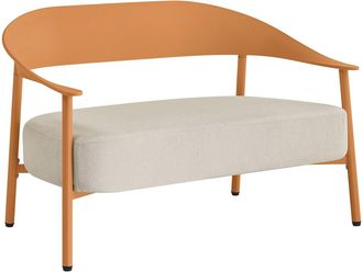 Habitat et Jardin Sof&aacute; De Jard&iacute;n De Pl&aacute;stico Y Metal <> - 2 Plazas - Naranja