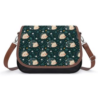 Generic Cute Hedgehogs Flowers Crossbody Bags for Women Shoulder Messenger Bag Purse Handbags