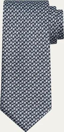 Brioni Mens Micro Print Silk Tie