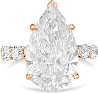 Diana M. Jewels 18kt rose gold 8ct lab grown Pear Diamond Pav&eacute; Band Ring