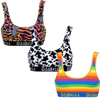 Oddballs | Womens Bralettes Multipack | 3 Pack | Womens Underwear | Sports Bras | Everyday Low Back Bra | Seamless & Wireless | Variety Bundle | Medium