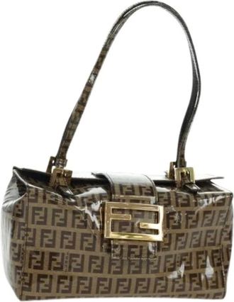 Fendi Pre-owned Handbags, female, Brown, Size: ONE SIZE Pre-owned Vintage Zucchino Shoulder Bag