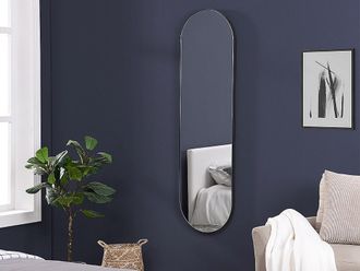 Vente-Unique Specchio a muro ovale L.40 x H.140 cm in Metallo Nero - ONIKAL
