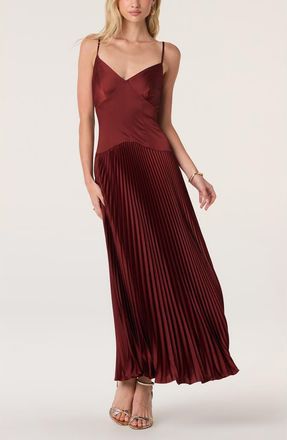 ASTR the Label Pleated Drop Waist Dress in Rust at Nordstrom, Size X-Large