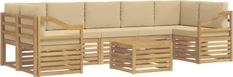 vidaXL Conjunto De Sof&aacute;s De Exterior 8 Uds. Y Beige Poli&eacute;ster Vidaxl