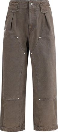 Kenzo Mens Carpenter Wideleg Pants - Grey Cotton - Size EU 44 (Mens)