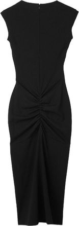 Jacquemus Black Fitted High-Neck Ruched Midi Dress