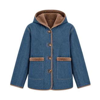 Marella Emmtecnico Omkeerbare Jas - Dames - Spijkerjassen - Blauw - L - Katoen - Jassen