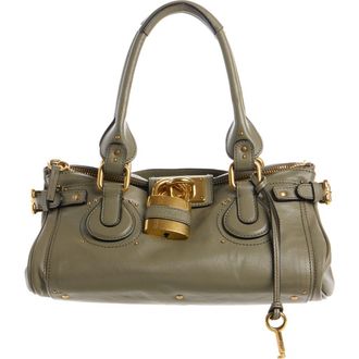 Chlo&eacute; Paddington Leather Satchel in Aloe Green at Nordstrom