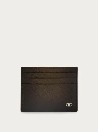 Ferragamo Uomo Porta carte di credito micro Gancini Verde