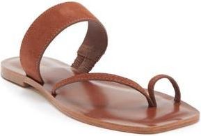 Reformation Sawyer Toe Loop Slide Sandal in Walnut Suede at Nordstrom Rack, Size 10.5