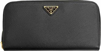 Prada Black Leather Long Wallet (Bi-Fold) (Pre-Owned)